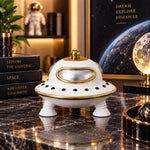 Statueta Decorativa OZN UFO 10x12 cm Figurina Extraterestra Design Modern