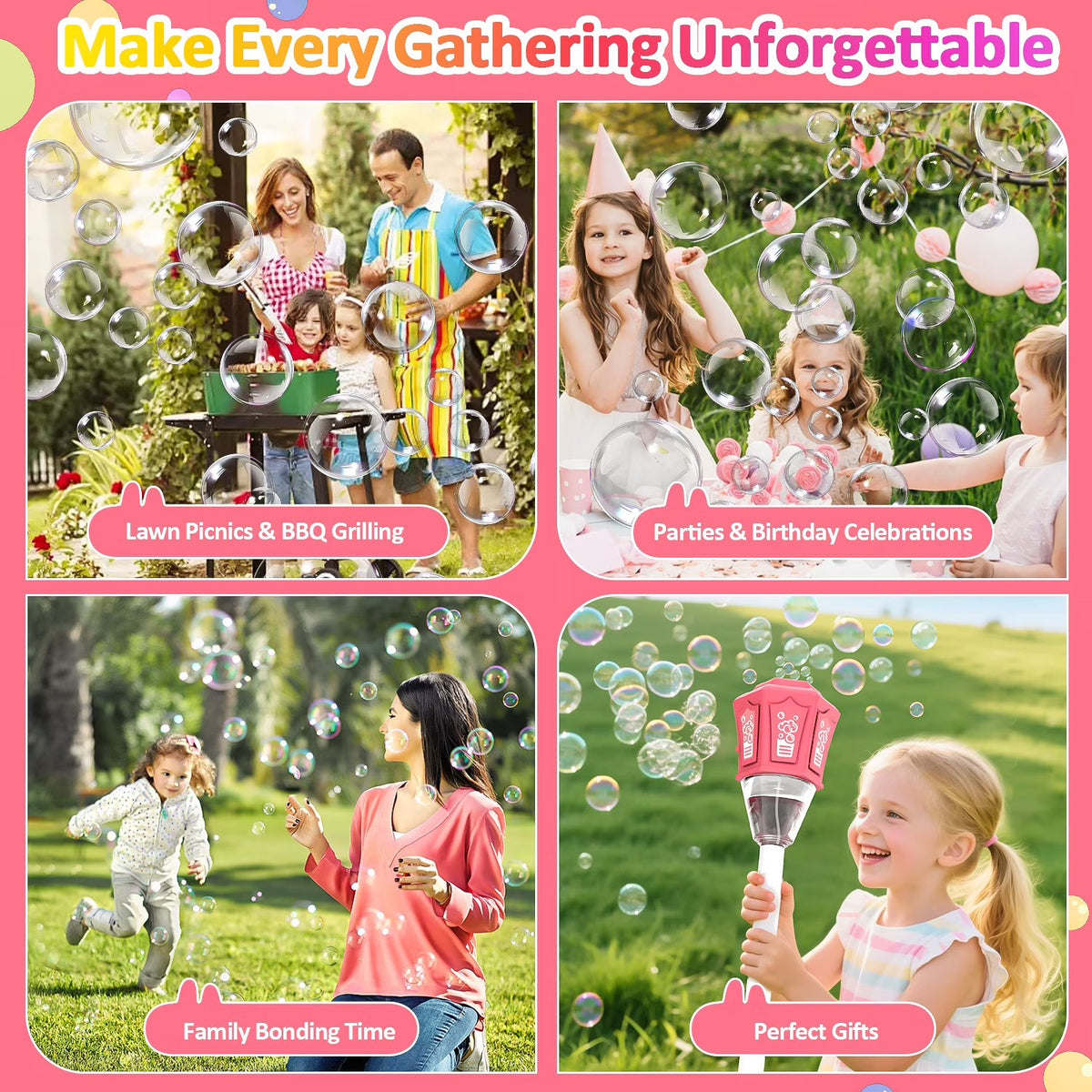 KK Bubble Blower Bubble Tower Jucarie Copii cu Muzica si Pulverizator Girasol 119cm - detaliu produs