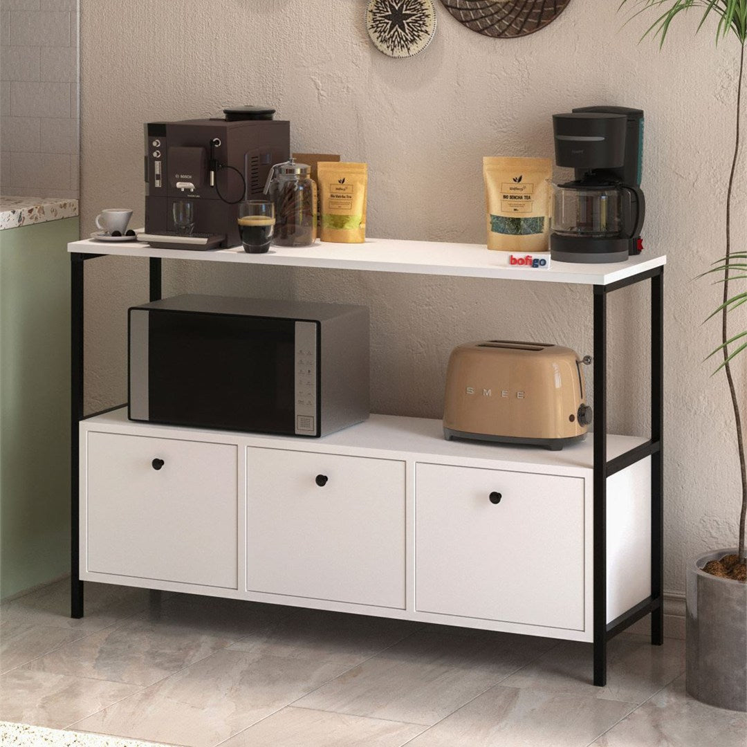 Consola cu usa rabatabila, masa hol 100 x 80 cm, spatiu interior + raft superior pentru decoratiuni sau corespondenta, PAL melaminat 18 mm clasa E1 rezistent la uzura, stil modern scandinav ideal hol sau living Alb - detaliu 4