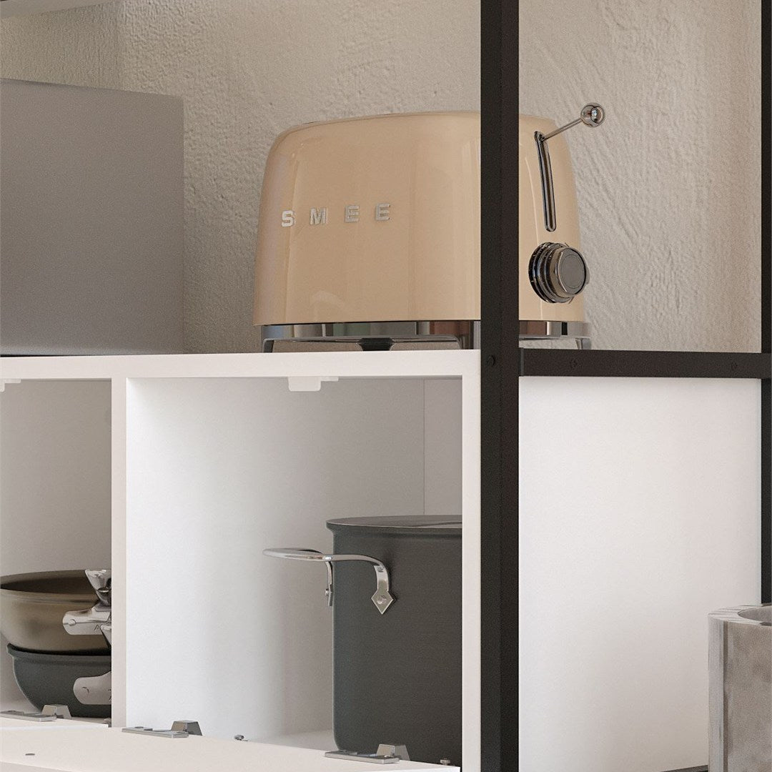 Consola cu usa rabatabila, masa hol 100 x 80 cm, spatiu interior + raft superior pentru decoratiuni sau corespondenta, PAL melaminat 18 mm clasa E1 rezistent la uzura, stil modern scandinav ideal hol sau living Alb - detaliu 5