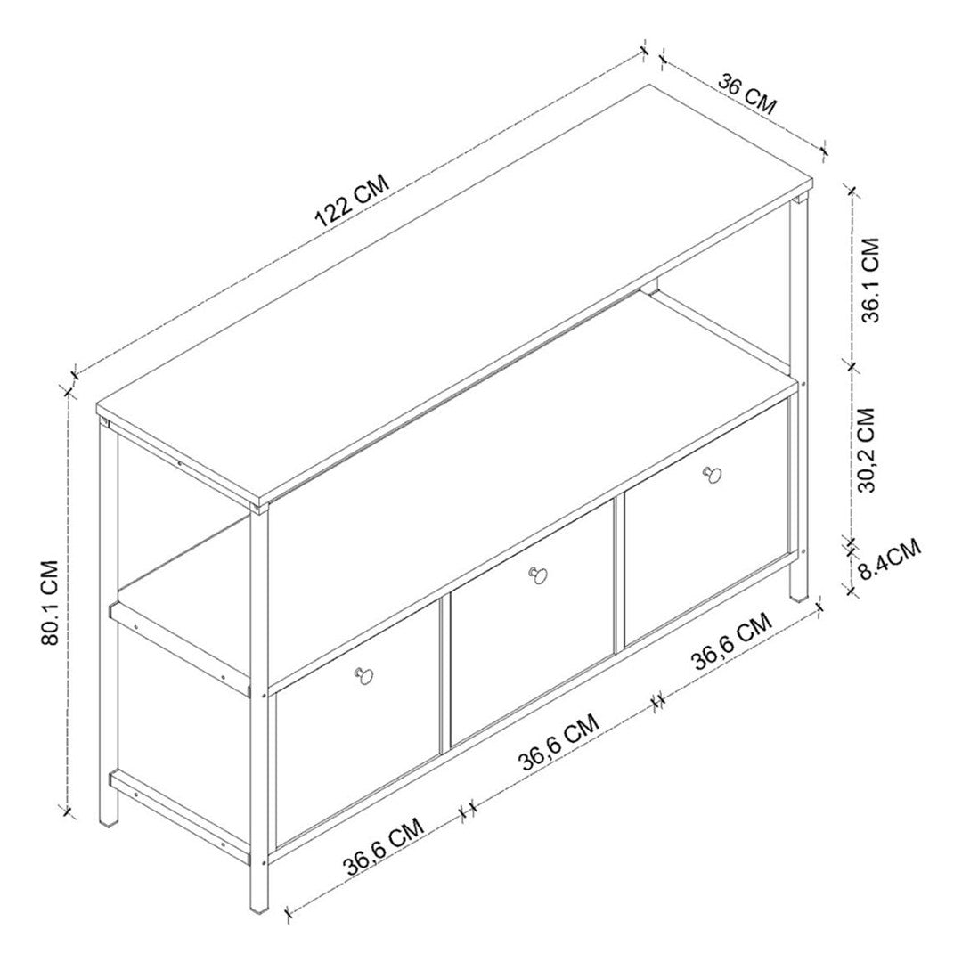 Consola cu usa rabatabila, masa hol 100 x 80 cm, spatiu interior + raft superior pentru decoratiuni sau corespondenta, PAL melaminat 18 mm clasa E1 rezistent la uzura, stil modern scandinav ideal hol sau living Alb - detaliu 7