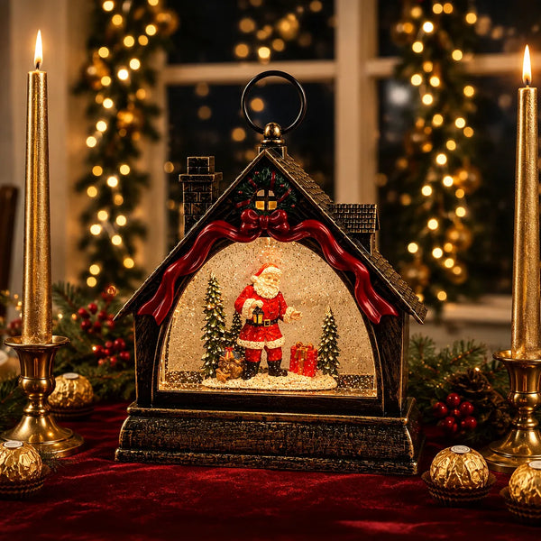 Farol Lampa LED Casa Mosului Craciun Muzical Decoratiune Craciun cu Efect Nea - imagine principala