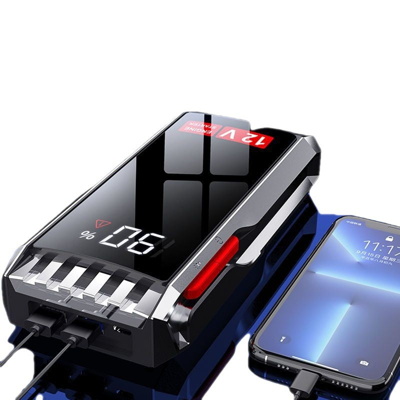 Robot Pornire Auto Portabil 800A, Jump Starter 12V cu Acumulator 8000mAh, Ecran LCD si Port USB