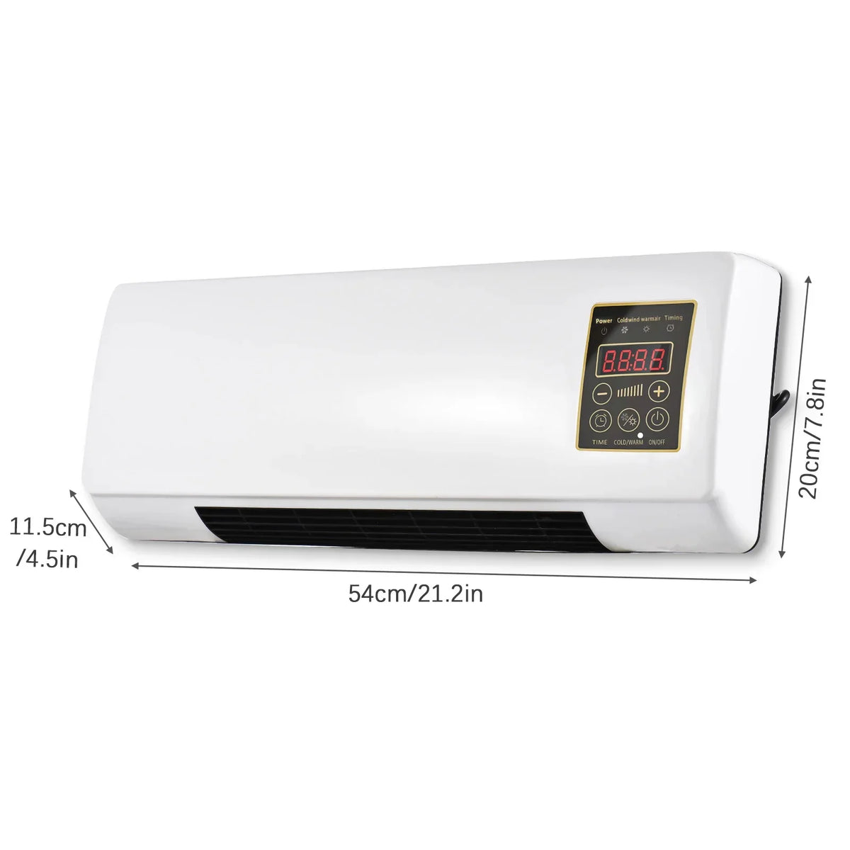 RESIGILAT - Mini aer conditionat cu ventilator, 2 in 1, 55 cm, Rece/Cald, 16 - 40 grade, 1800W, cu telecomanda, Alb