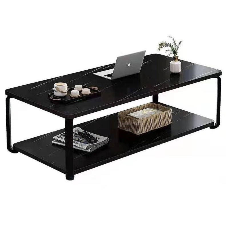 RESIGILAT - Masuta de cafea cu raft de depozitare, stil italian, 110x60x43cm, blat MDF si cadru metalic