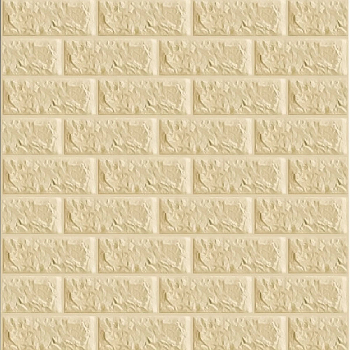 Tapet 3D Autoadeziv Model Caramida Crem 70x77cm Set 10 Bucati - detaliu produs