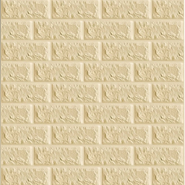 Tapet 3D Autoadeziv Model Caramida Crem 70x77cm Set 10 Bucati - detaliu produs