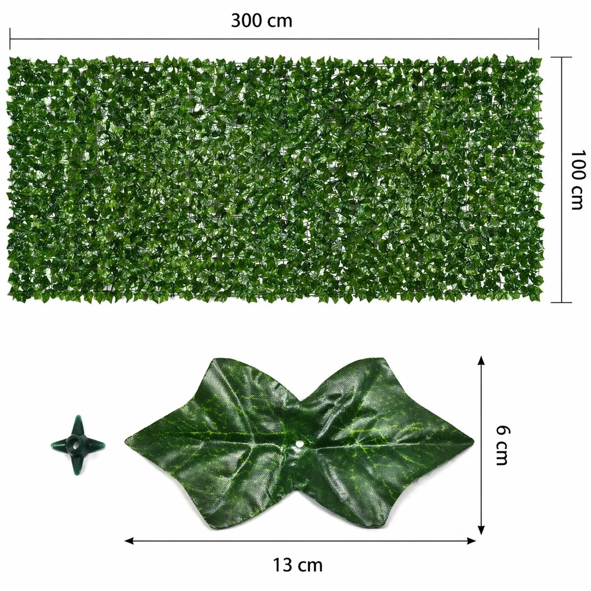 Panou Gard Artificial cu Frunze Ivy 3m x 1m, Paravan Verde, Balcon, Terasa, Gradina