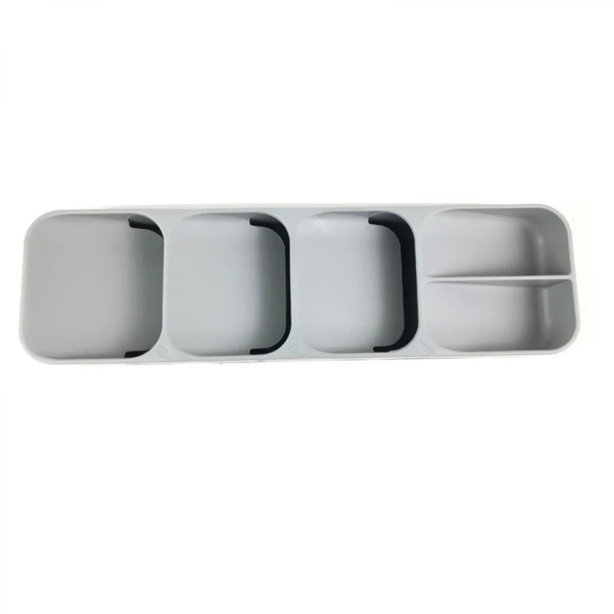 Organizator pentru tacamuri, 5 compartimente, 39.8 cm, Alb
