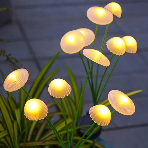 Set 2 Lumini Solare Meduza ZHUDDONG 12 LED Alb Cald 30cm Decoratiune Gradina - imagine principala