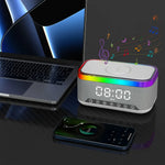 Ceas Digital 6in1 cu Incarcare Wireless 15W Boxa Bluetooth Lampa LED Radio FM