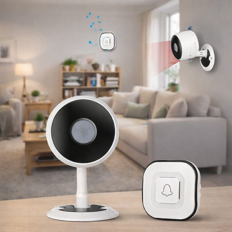 Alarma cu senzor de miscare si sonerie fara fir pentru intrare/iesire, detectie 12 m, volum 110 dB