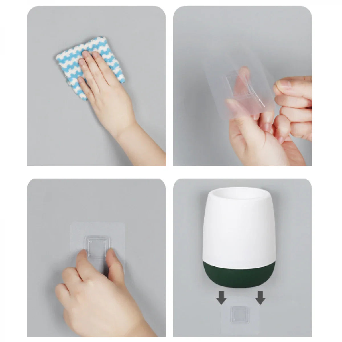 Perie de toaleta din silicon cu recipient pentru scurgerea apei, suport autoadeziv, 10 cm x 52.5 cm