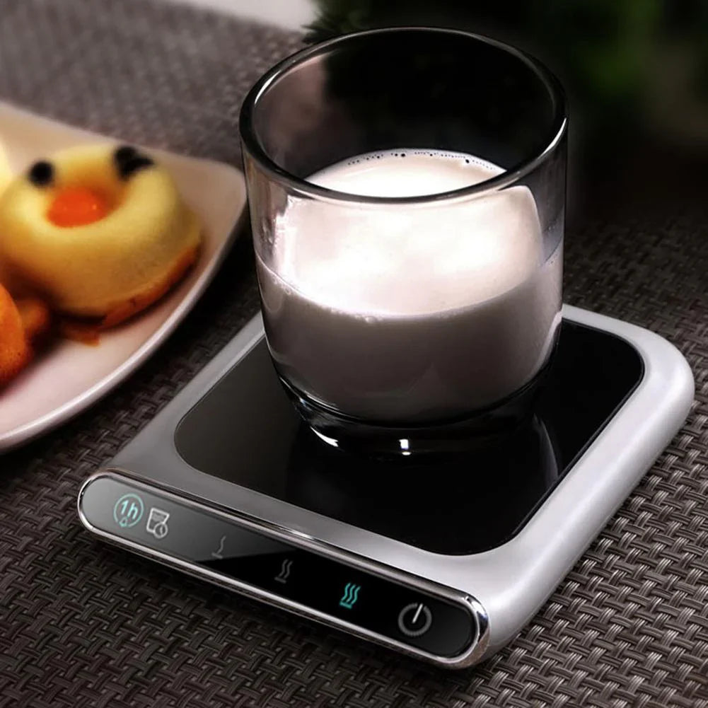 Incalzitor electric smart pentru cana cafea, ceai si alte bauturi, incarcare USB, reglare temperatura, alimentare 5V, putere 10W, alb