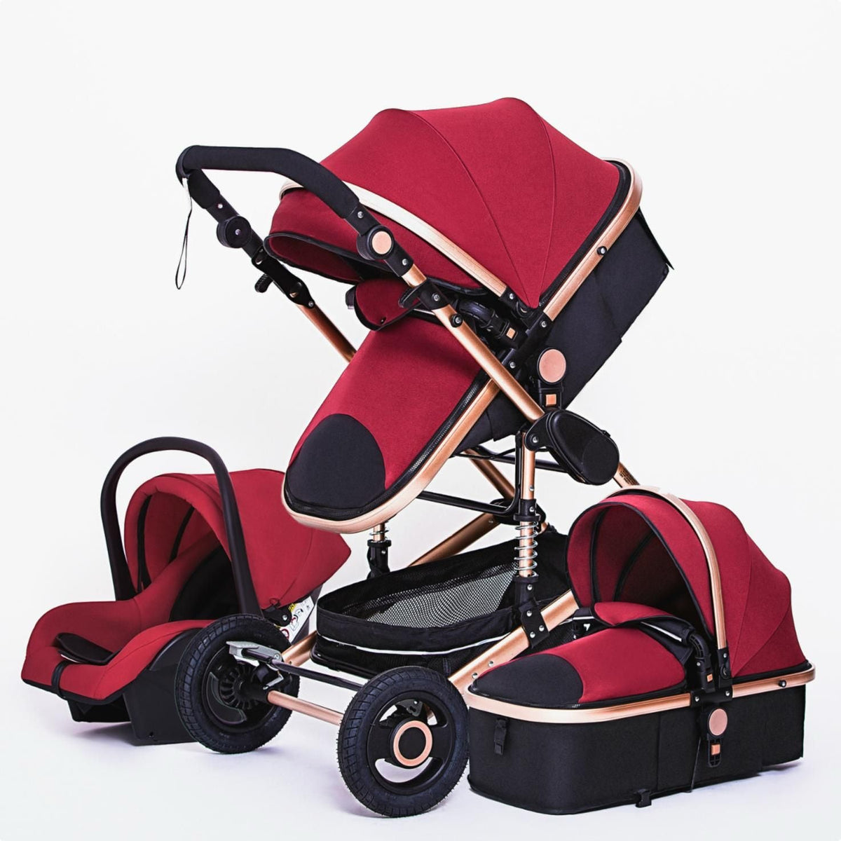 Carucior pliabil pentru copii, 3 în 1, Multifunctional – Landou, Scaun Auto si Carucior Sport