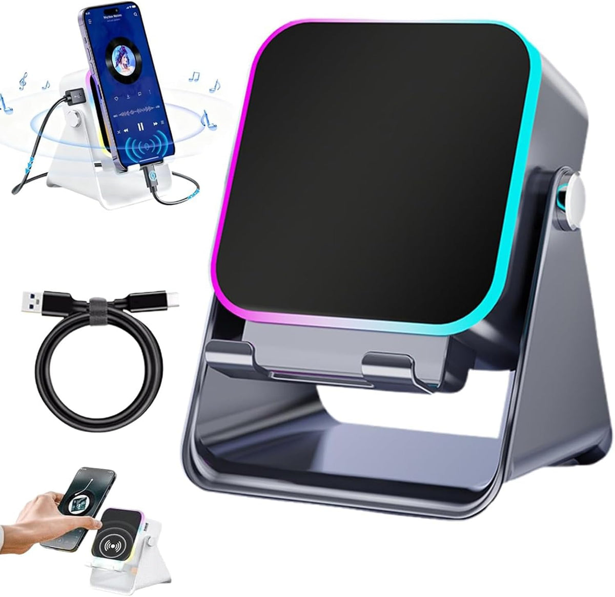 Boxa Bluetooth Portabila Wireless Sunet Stereo Bass Puternic - detaliu produs