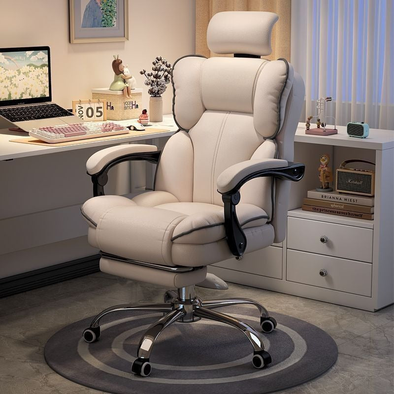 Scaun Ergonomic Directorial cu Suport Picioare Rabatabil Piele Ecologica