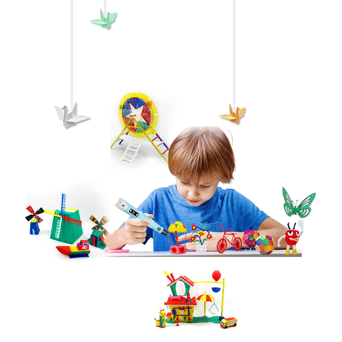 RESIGILAT - Creion pentru Desenat In Spatiu 3D, Pentru Incepatori, Cu Afisaj Si Filamente Multicolore