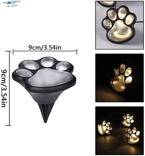 Set 4 Lampi Solare Led tip amprenta labuta de caine cu infigere in gazon