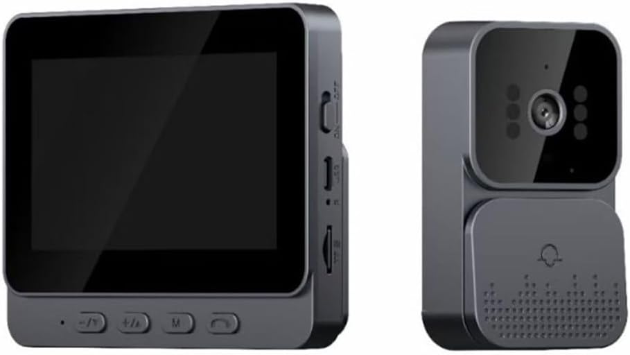 Sonerie video inteligenta Wireless, Ecran IPS 4.3 inch, Night Vision, Senzor IR, Interfon Video HD, 8MP, comunicare bidirectionala, unghi de vizualizare 170°, baterii incorporate, Negru