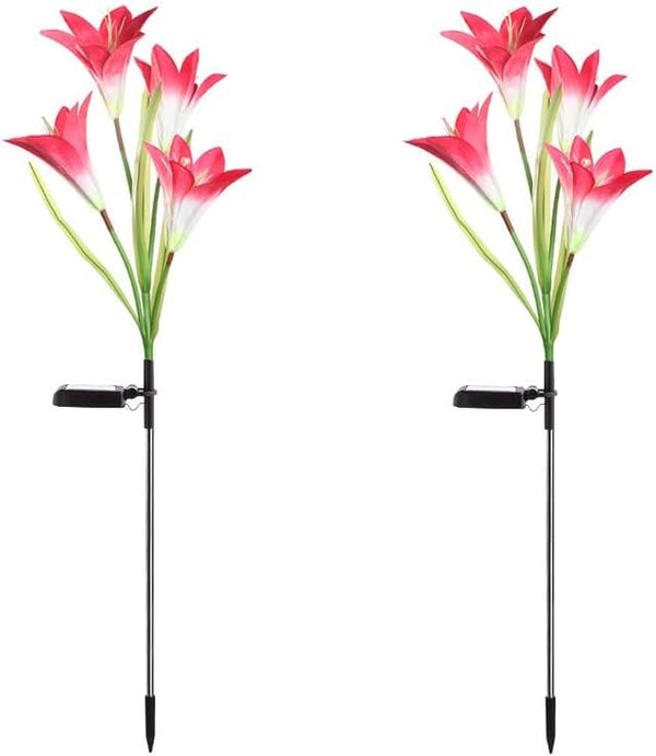 Set 2  lampi solare tip crin 75 cm pentru gradina iluminare decorativa exterior