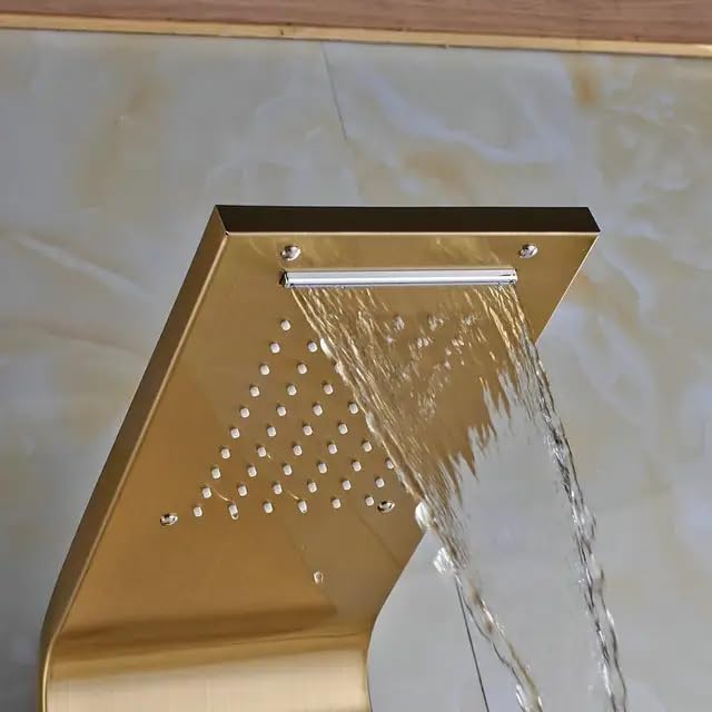 Panou dus hidromasaj inox auriu/argintiu 5 functii