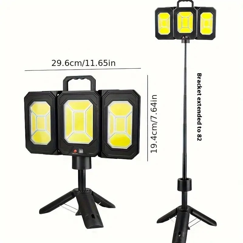Lampa solara pliabila 3 panouri cu trepied reglabil 84cm si incarcare Type-C