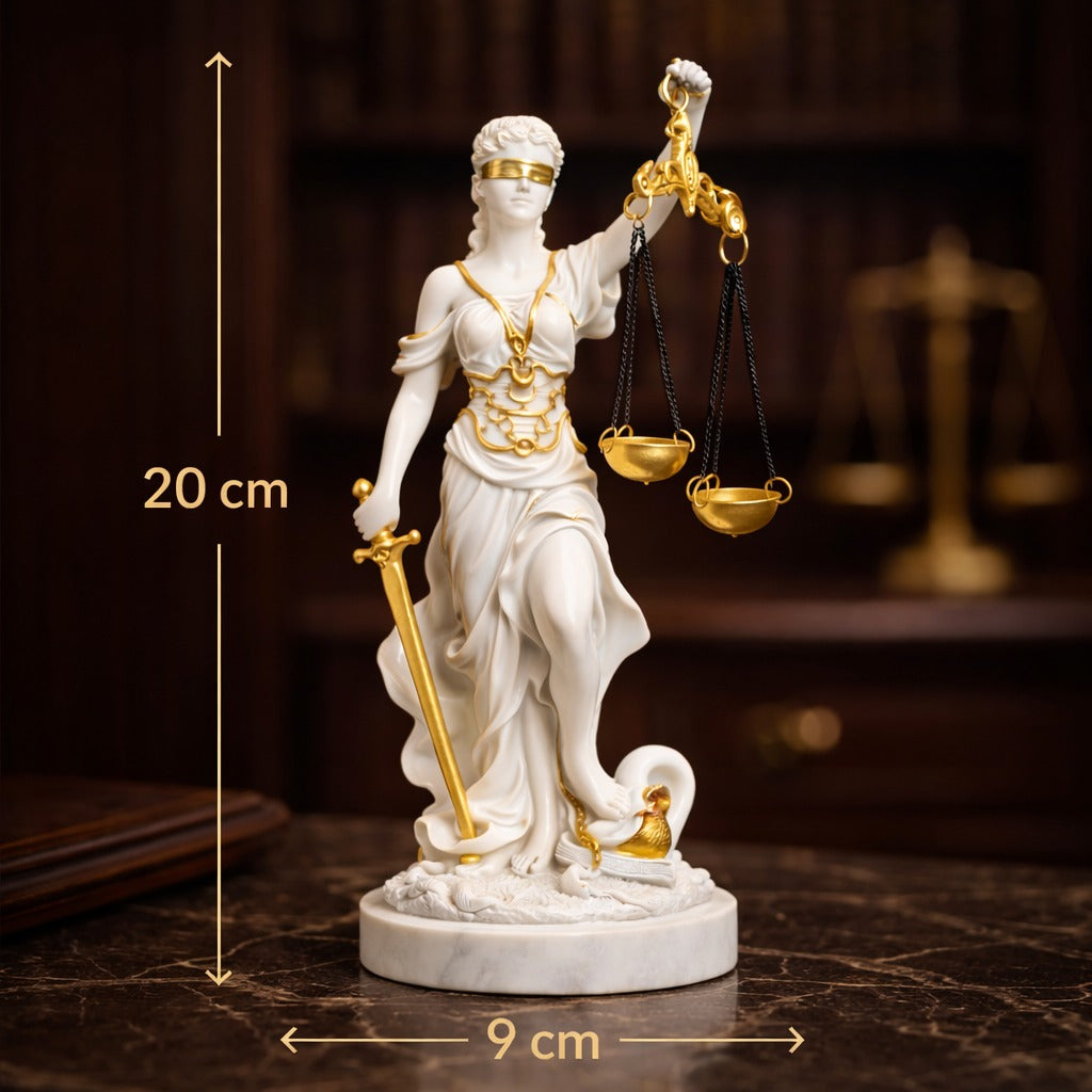 Statueta Lady Justice decorativa 20 cm – simbol al echilibrului si dreptatii