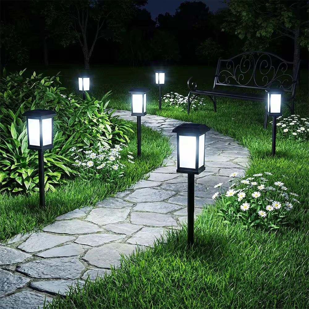 Felinar solar gradina LED, negru, 25 cm, lumina calda, decor exterior