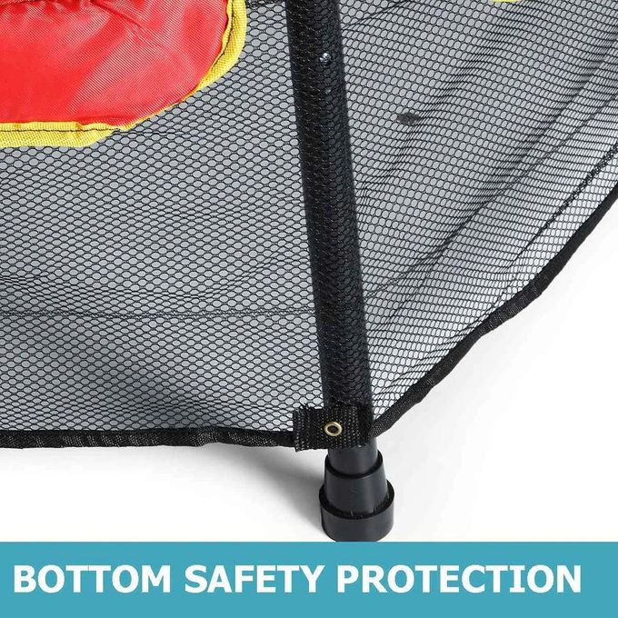 Trambulina cu plasa de protectie, metal + textil, 124x140 cm, 3 ani+
