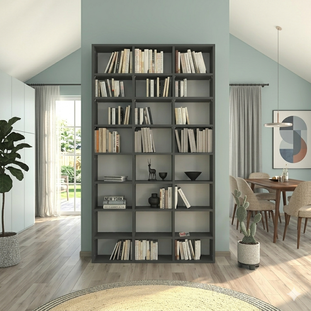 Biblioteca cu 24 de rafturi, design modern, spațiu generos, calitate superioară 101.8 x 16,3 x 178 cm