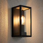 Aplica de perete exterioara industriala neagra IP44 cu sticla transparenta E14