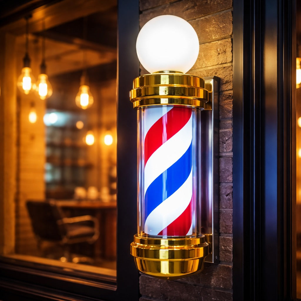 Reclama Luminoasa Barber Pole – 70 cm, Rotativa, Interior/Exterior