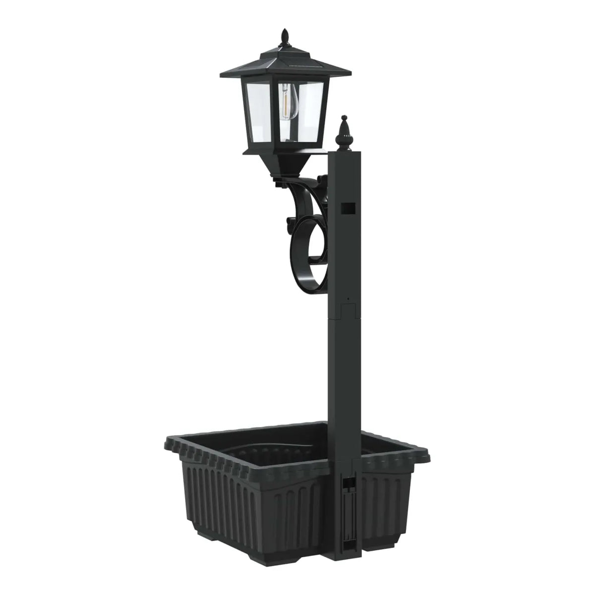 Lampă Solară de Grădină cu Jardinieră Integrată, Felinar LED și Design Decorativ – 29 × 28 × 74 cm - detaliu produs