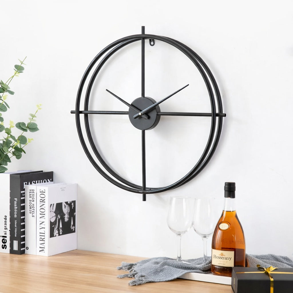 Ceas de perete modern minimalist – metal – design circular, 60 cm
