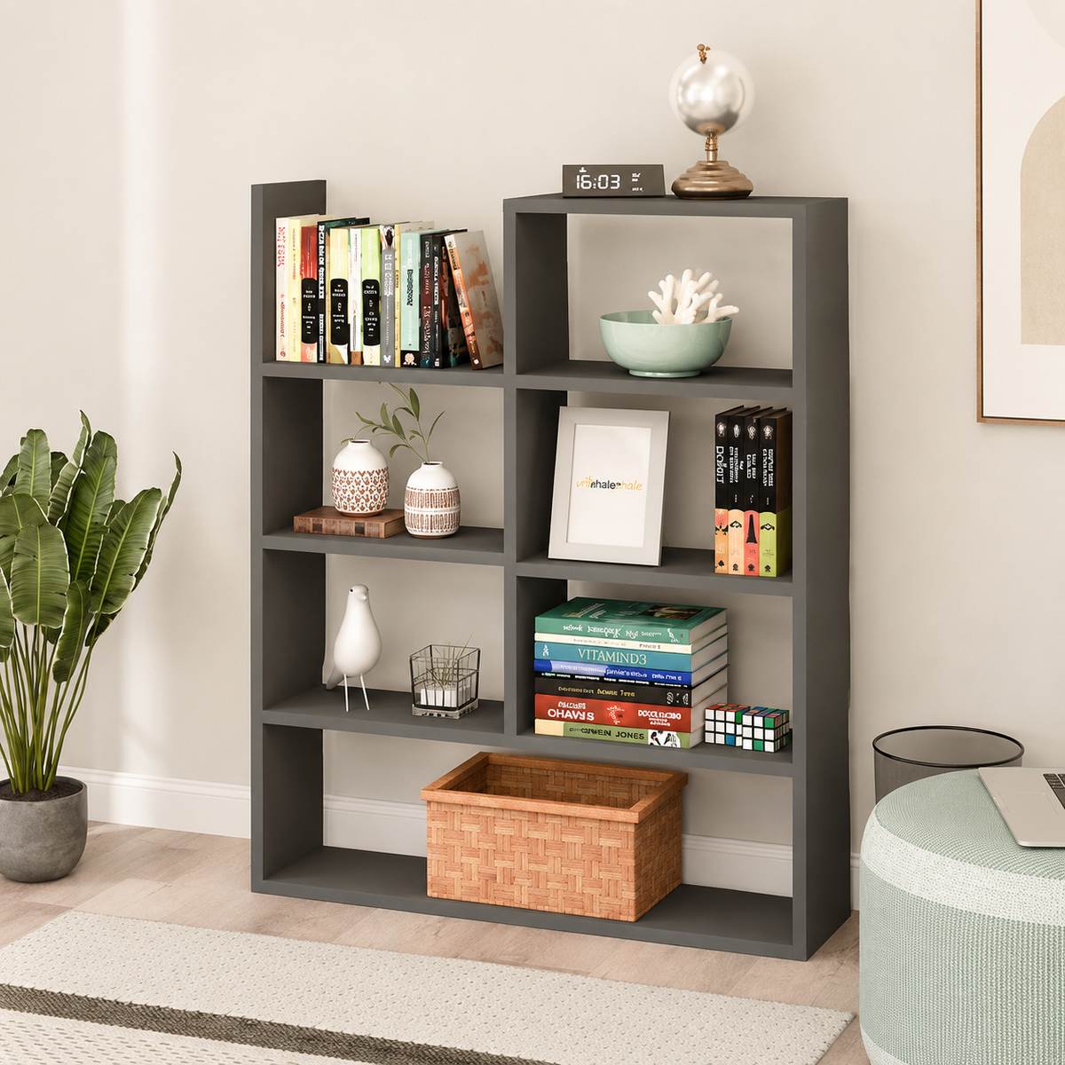 Dulap Modular Lemn Depozitare Haine Dormitor Living Alb Natur - detaliu produs