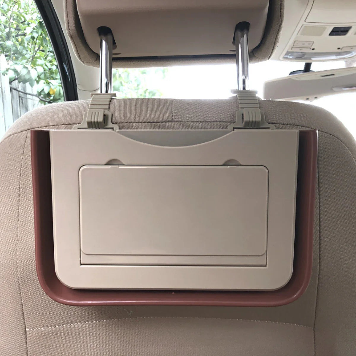 Set 2 organizatoare auto pliabile, montare la scaunul din spate, ABS, 25 x 16.2 x 3 cm