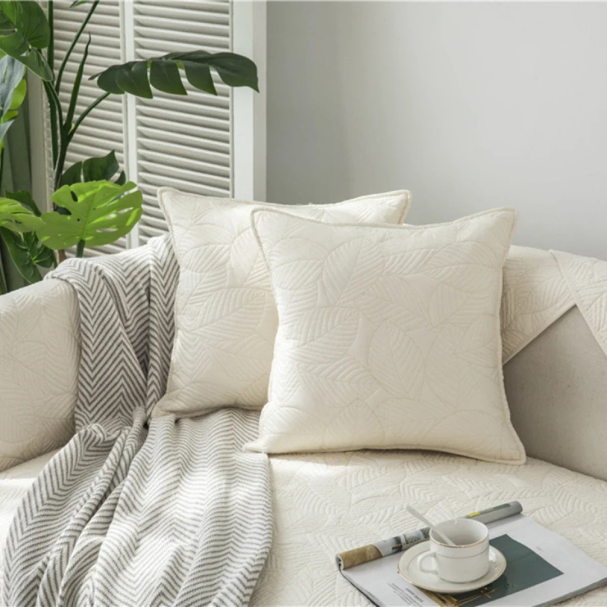 Perna decorativa din bumbac cu husa detasabila, 45 x 45 x 10 cm