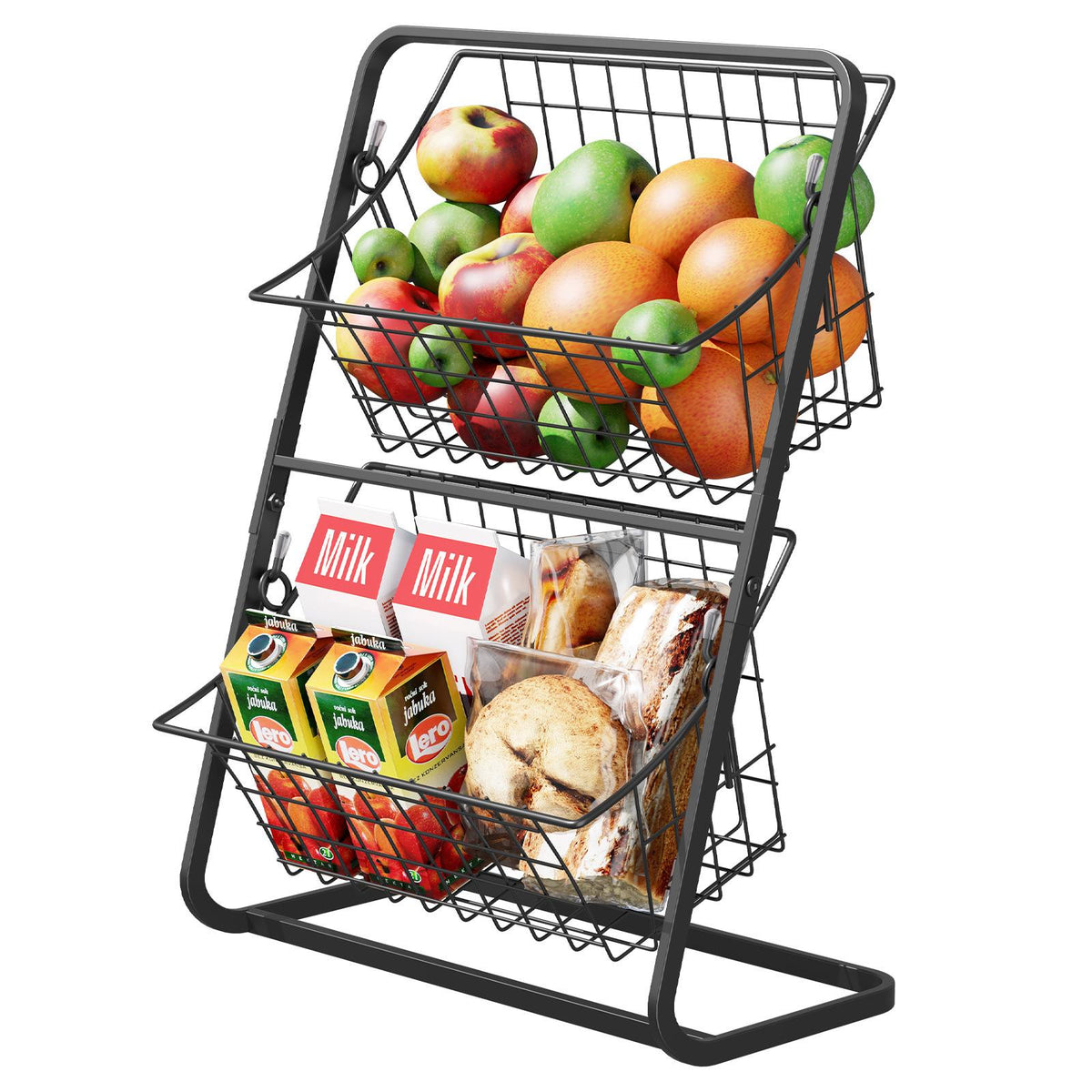 Organizator metalic cu 2 coșuri – pentru bucătărie sau baie