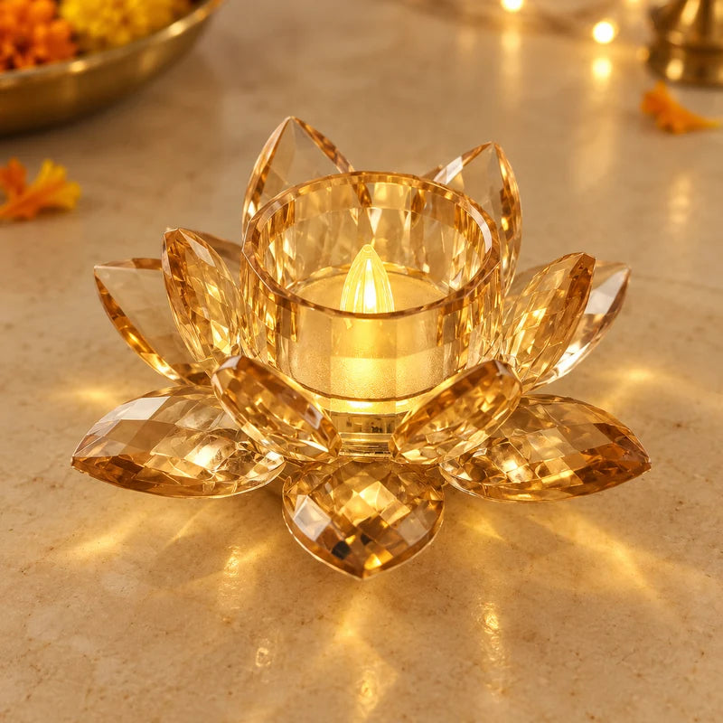 Set 6 Lumânări LED Decorative în Formă de Floare, Efect Cristal, Lumină Caldă, Fără Flacără - detaliu produs