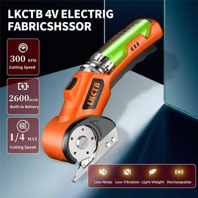 Foarfeca Electrica pentru Cartoane, Textile si Piele, cu LED, Lama Otel si Baterie Reincarcabila 2300mAh