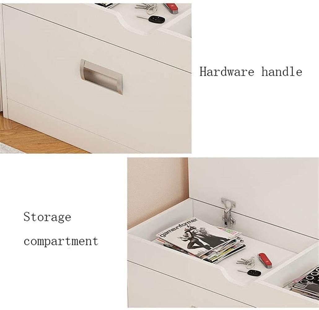 Dulap pentru pantofi tip bancheta, Alb/Maro