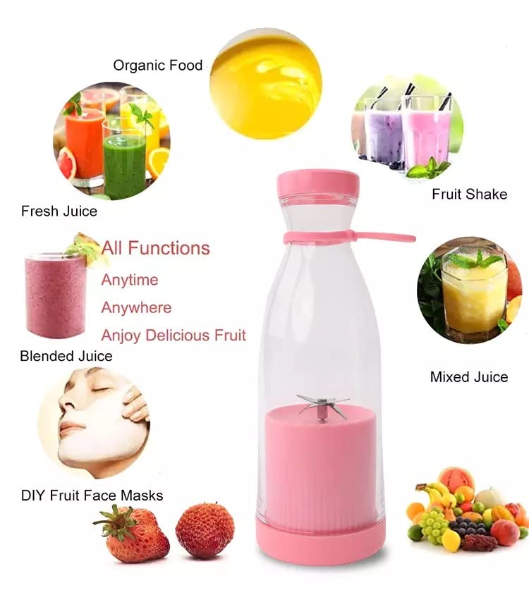Mini Blender portabil - Smoothie &amp; Shake, incarcare usb 6 Lame otel Inoxidabil,  380 ml