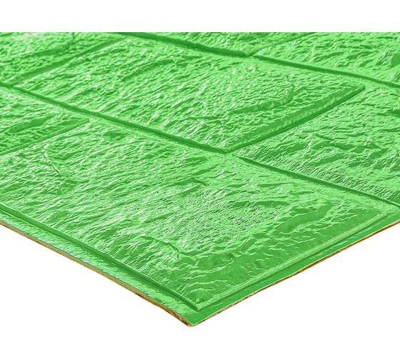 Tapet 3D caramida Verde lime auto-adeziv pentru interior, 70 x 77 cm