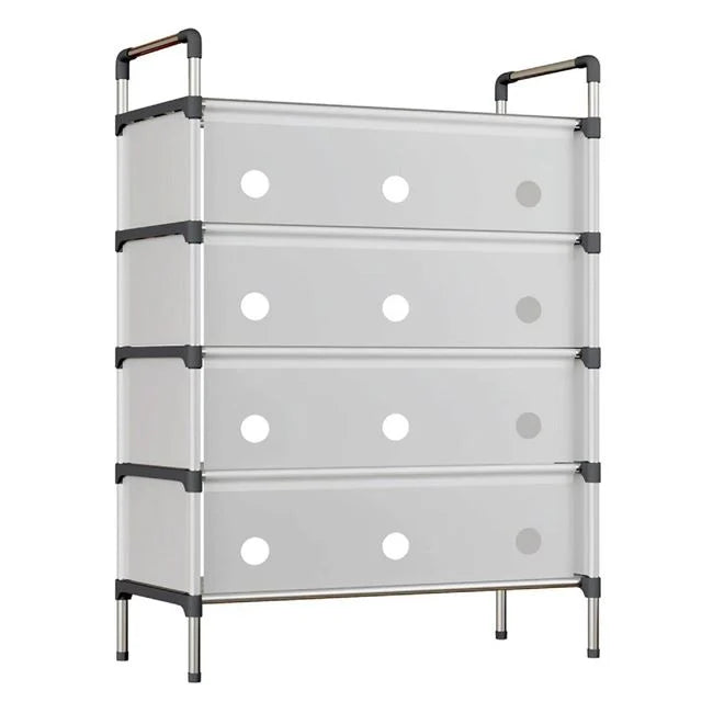 Raft pliabil pentru pantofi cu 5 Niveluri, design modern, stabil și multifuncțional – Alb, 60x28x110 cm