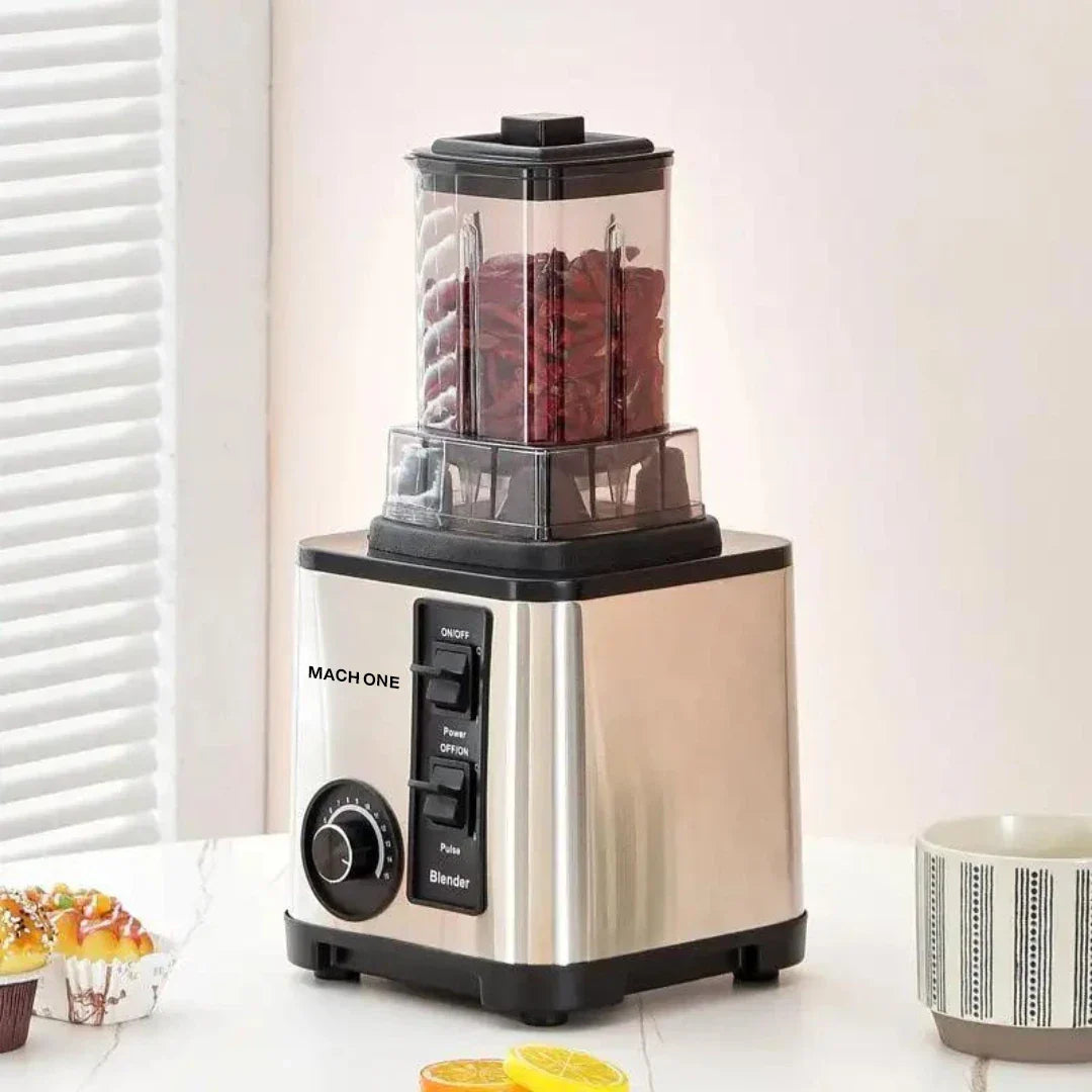 Robot de Bucatarie Multifunctional 6-în-1 Mach One BF-5052 – 3 Recipiente, Motor 9500W, 15 Trepte de Viteză, Blender + Tocator + Razatoare