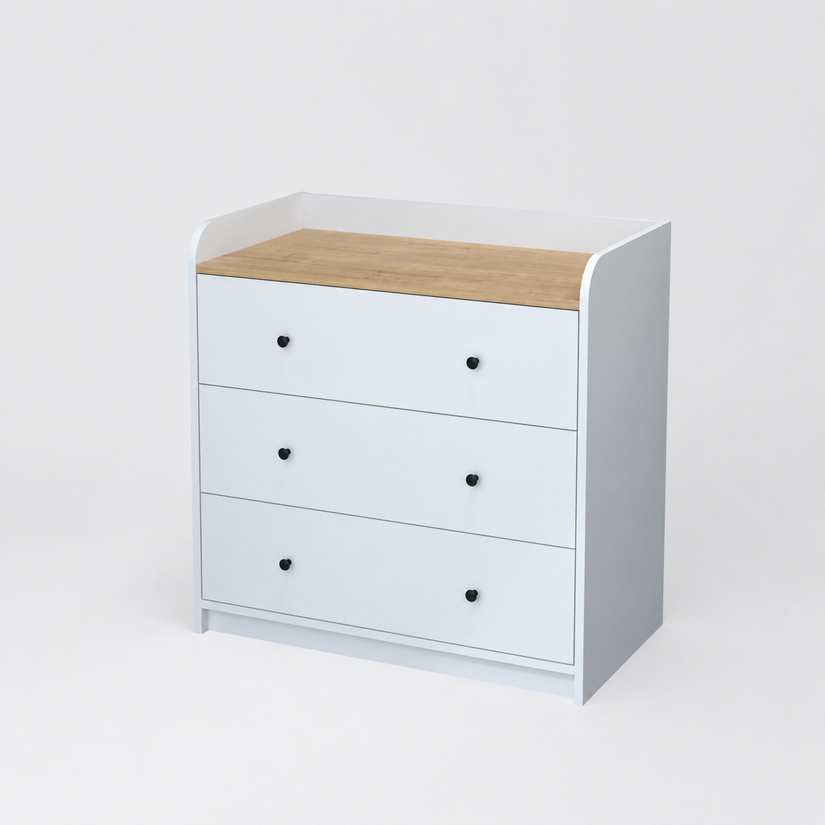Comoda dormitor din PAL 90x50,1x90 cm, cu 3 sertare si 6 compartimente