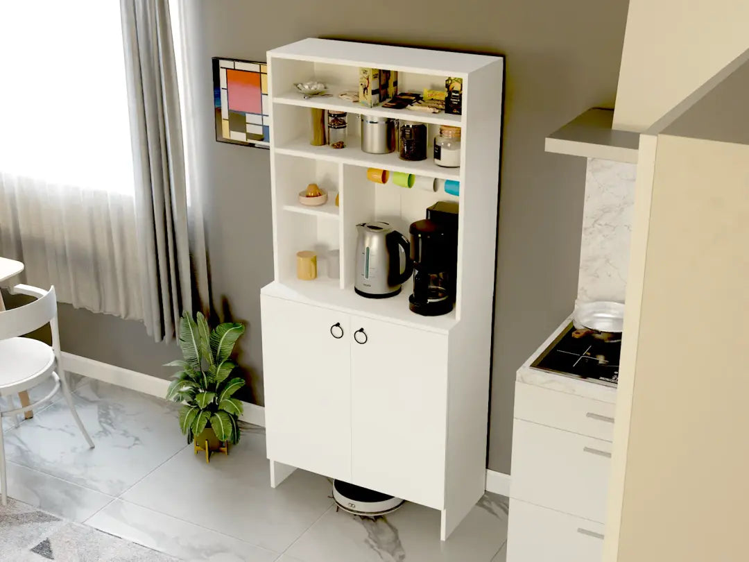 Dulap Bucatarie cu 2 Usi MDF Alb Organizare Modulara Depozitare - detaliu produs