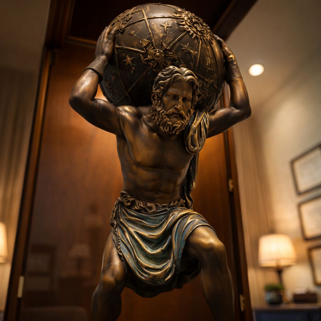 Statueta decorativa Atlas – rasina – design clasic impunator 11 x 30 cm