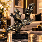 Statuetă Decorativă Abstractă „Conexiune”, Rășină Finisată – 24 × 24 cm